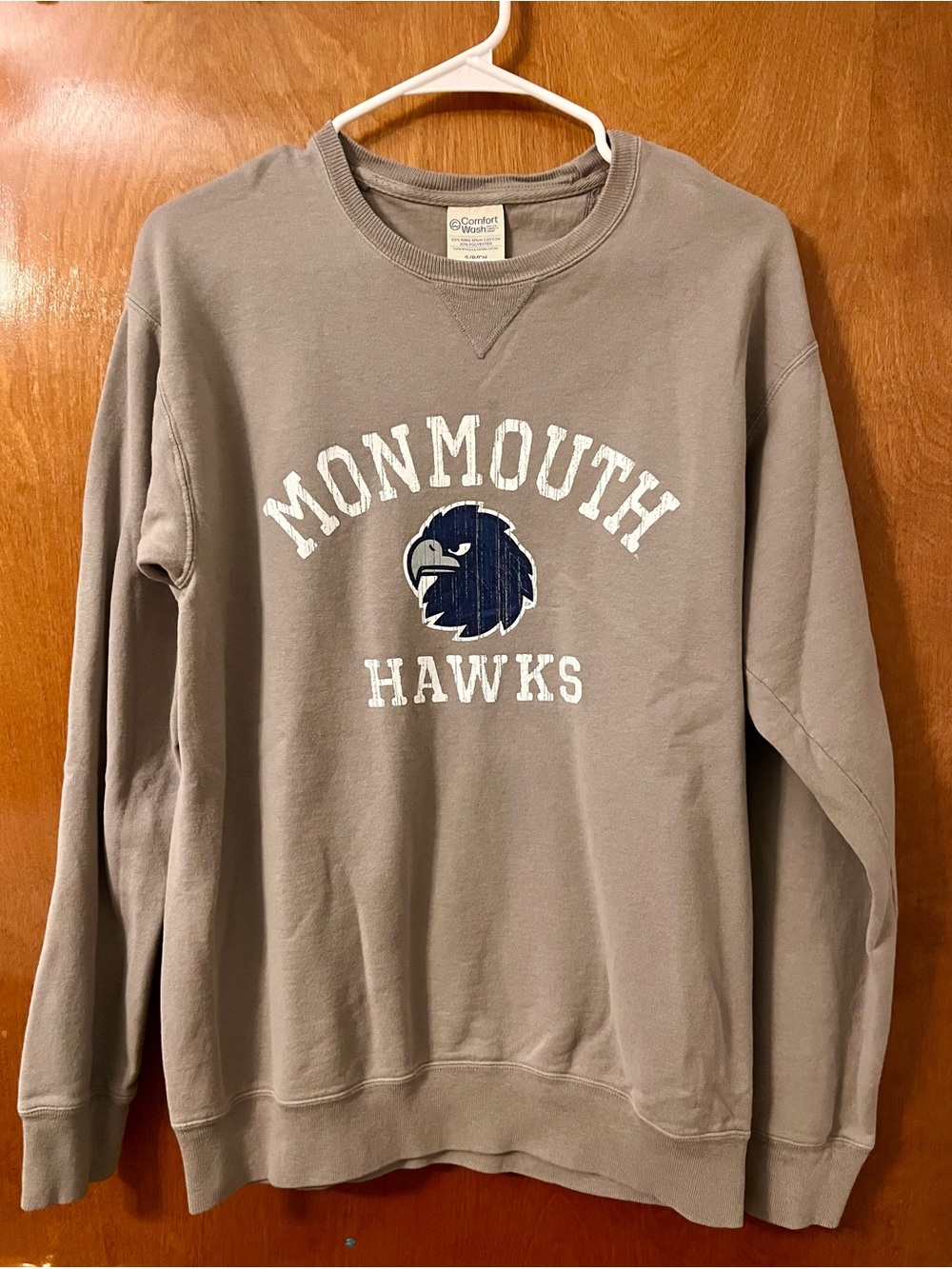Monmouth Hawks Women's Gray Crewneck Sweatshirt
